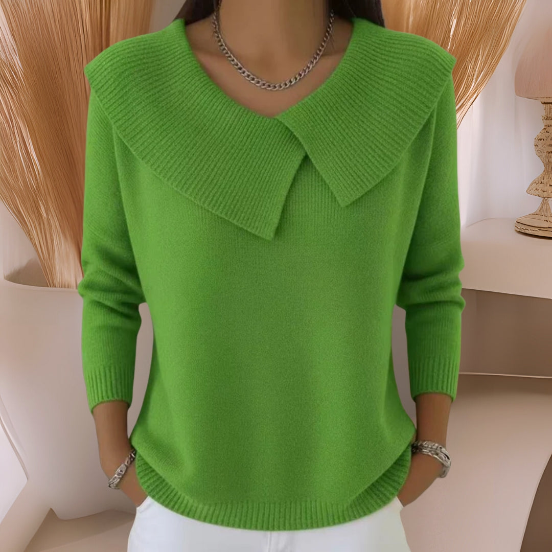 Cassidy™ | Knit Sweater with Soft Collar