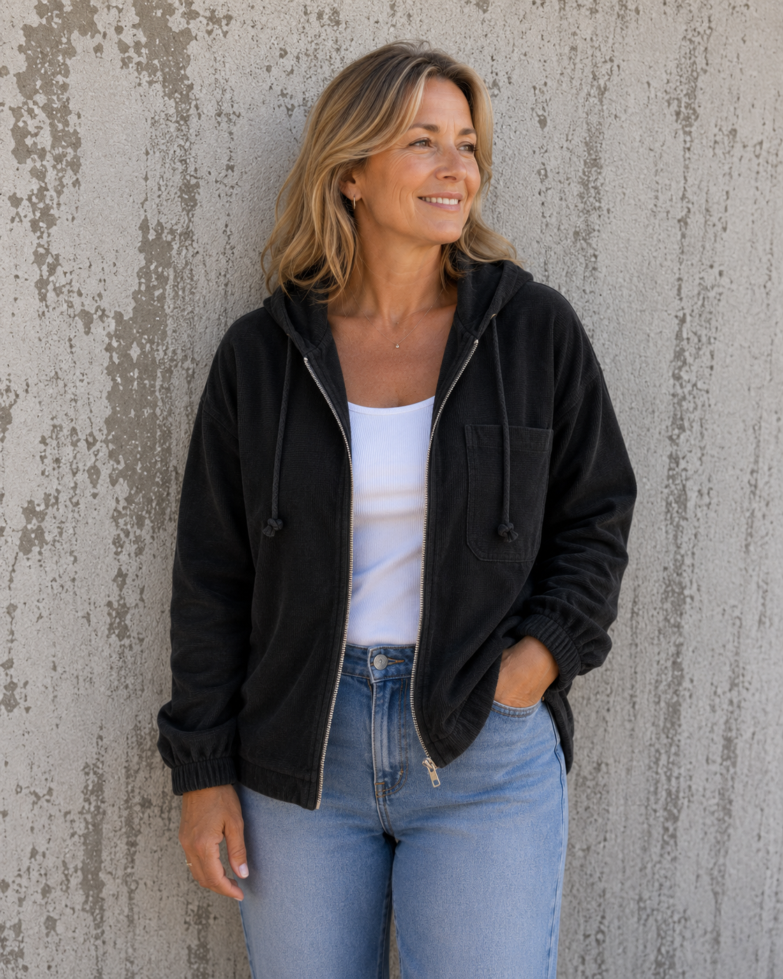 Ella™ | Cord Hooded Jacket with Zipper
