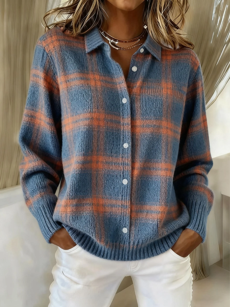 Faerle | Classic Blouse with Check Pattern