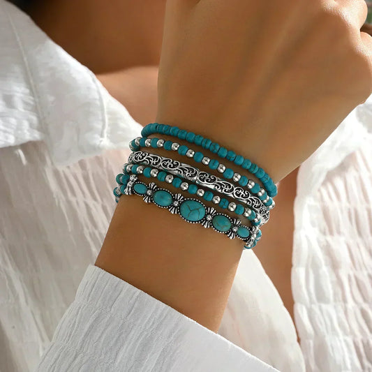 Maëlys | Refined turquoise multi-row bracelet