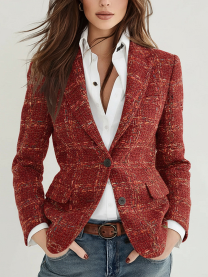 Retro Plaid Blazer