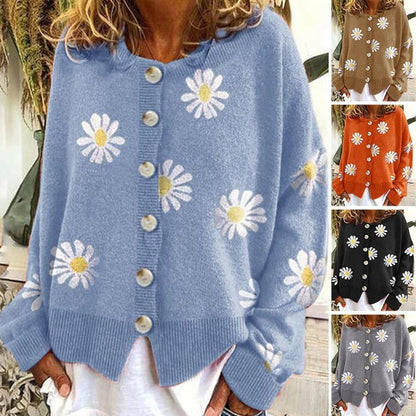 Angel - Cute Cardigan With Daisies