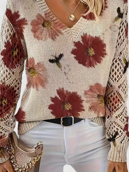 Aurélie | Elegant sweater with floral pattern