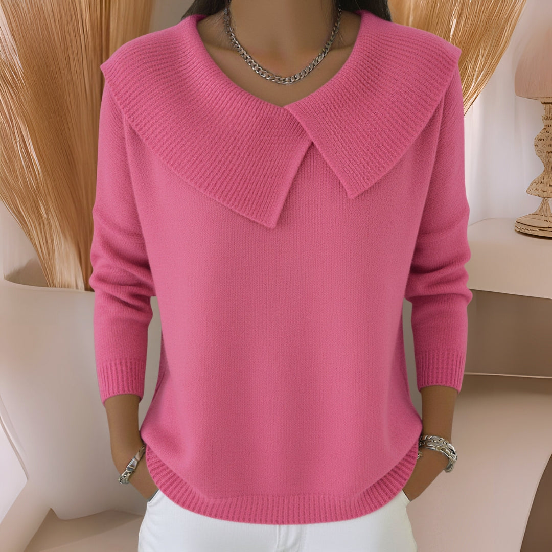 Cassidy™ | Knit Sweater with Soft Collar