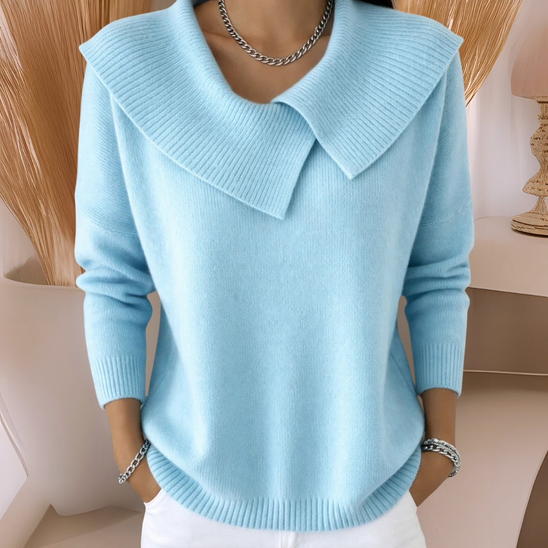 Cassidy™ | Knit Sweater with Soft Collar