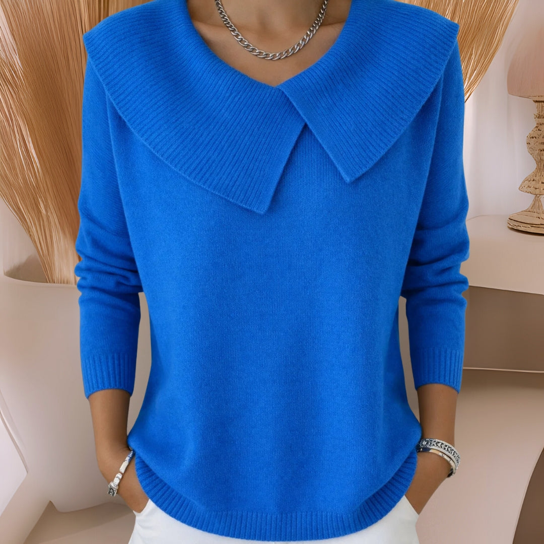 Cassidy™ | Knit Sweater with Soft Collar
