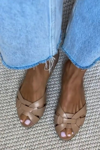 Natasha – Natural Woven Summer Sandals