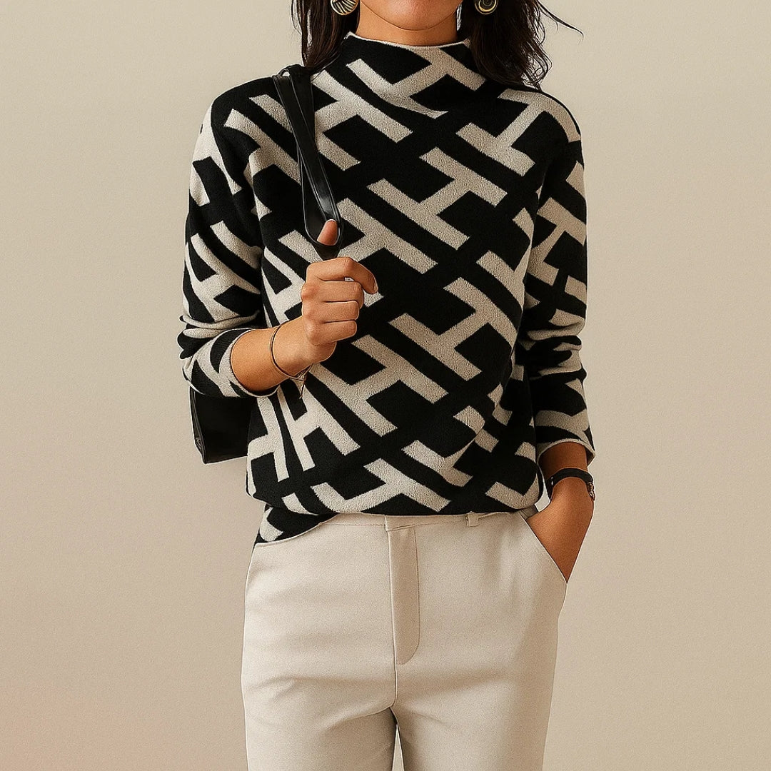 Livia | Elegant Sweater with Graphic Design