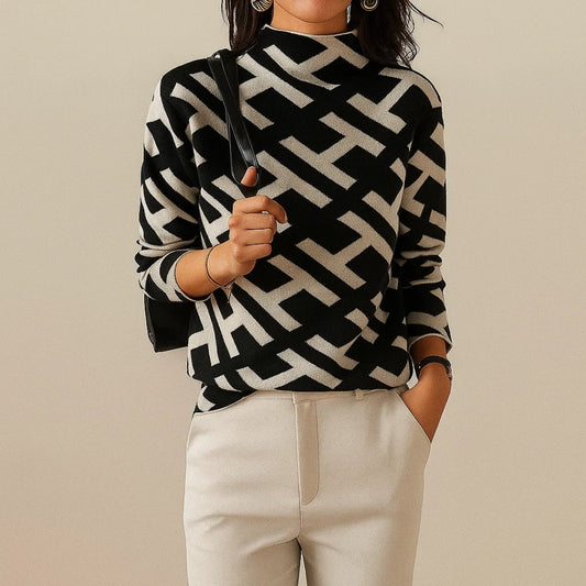 Livia | Elegant Sweater with Graphic Design