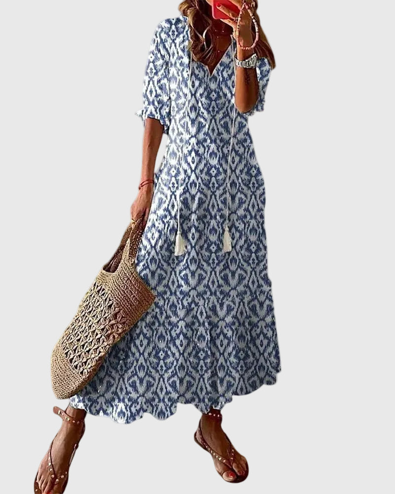 Lila™ | Boho Vintage Maxi Dress