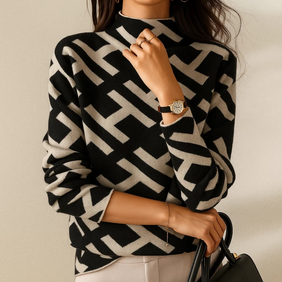 Livia | Elegant Sweater with Graphic Design