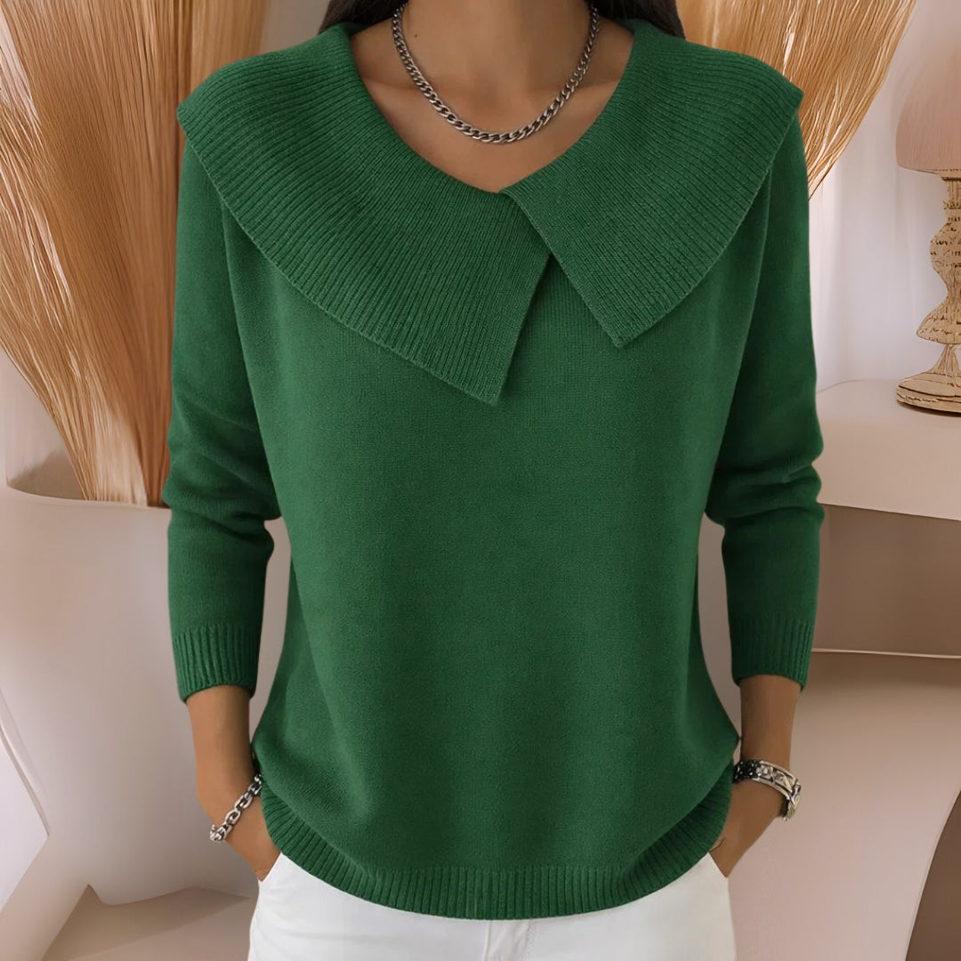 Cassidy™ | Knit Sweater with Soft Collar