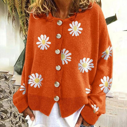 Angel - Cute Cardigan With Daisies