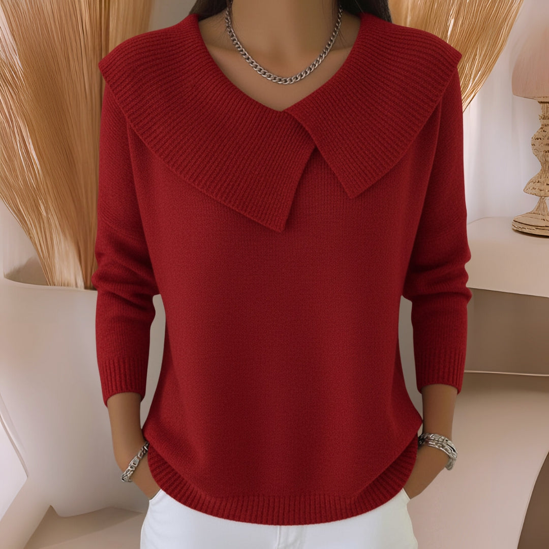 Cassidy™ | Knit Sweater with Soft Collar