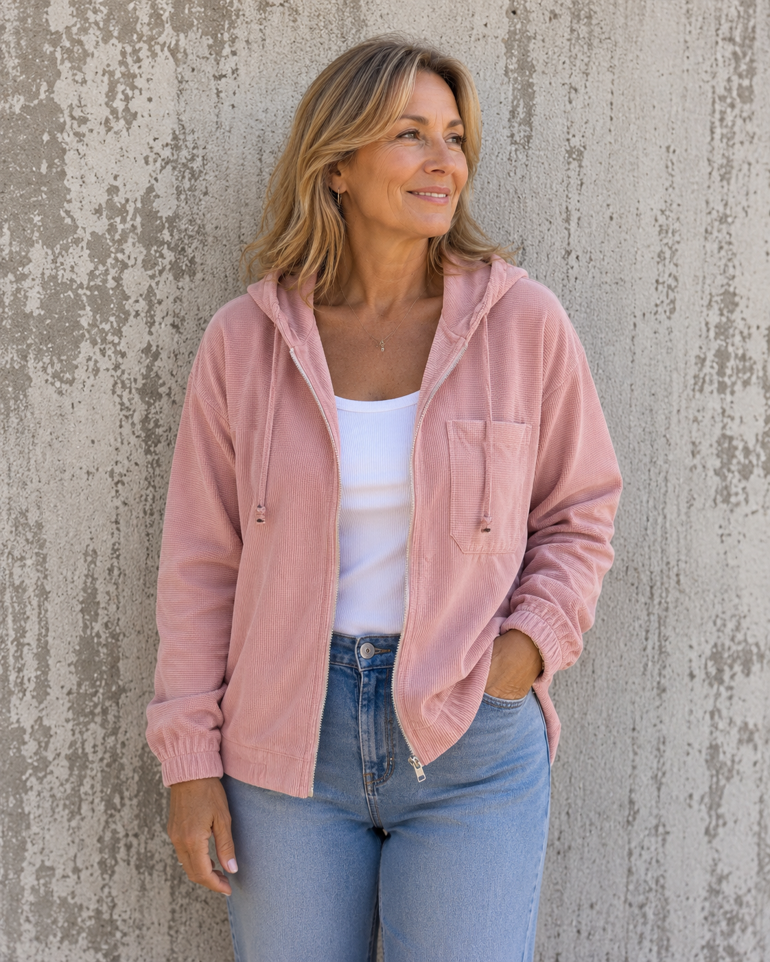 Ella™ | Cord Hooded Jacket with Zipper