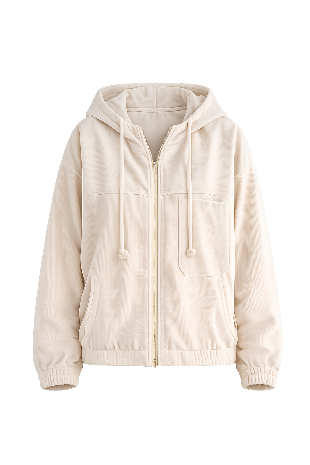 Ella™ | Cord Hooded Jacket with Zipper