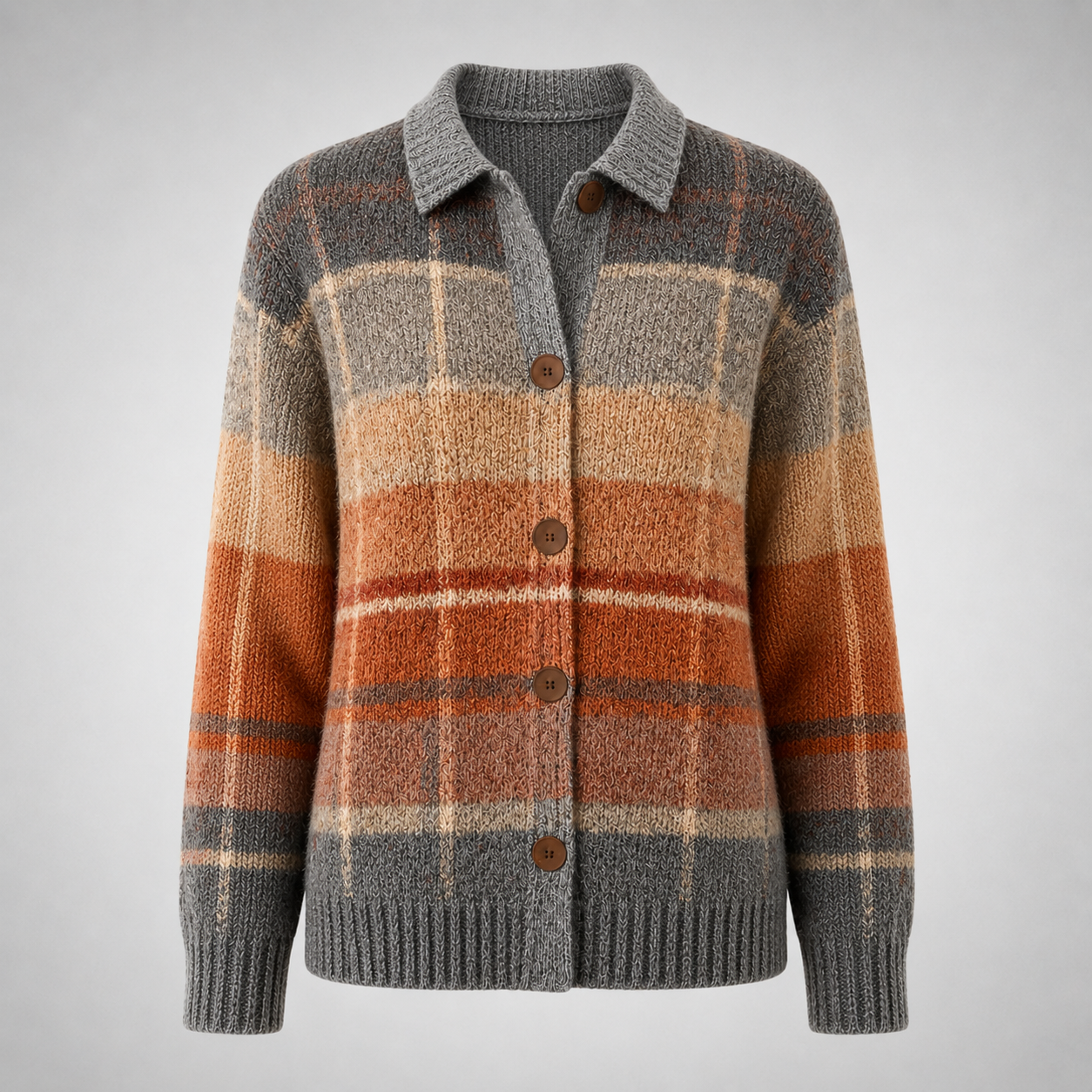 Edith™ | Autumn Ombre Plaid Cardigan