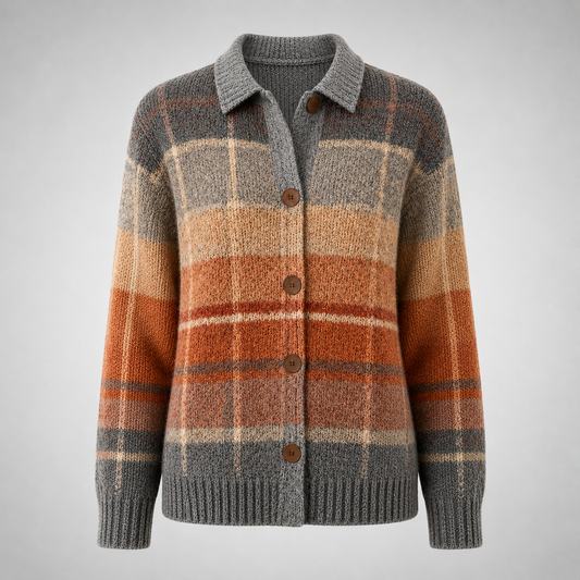 Edith™ | Autumn Ombre Plaid Cardigan