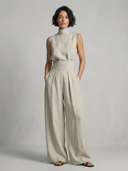 Minimalist Sleeveless Top Set