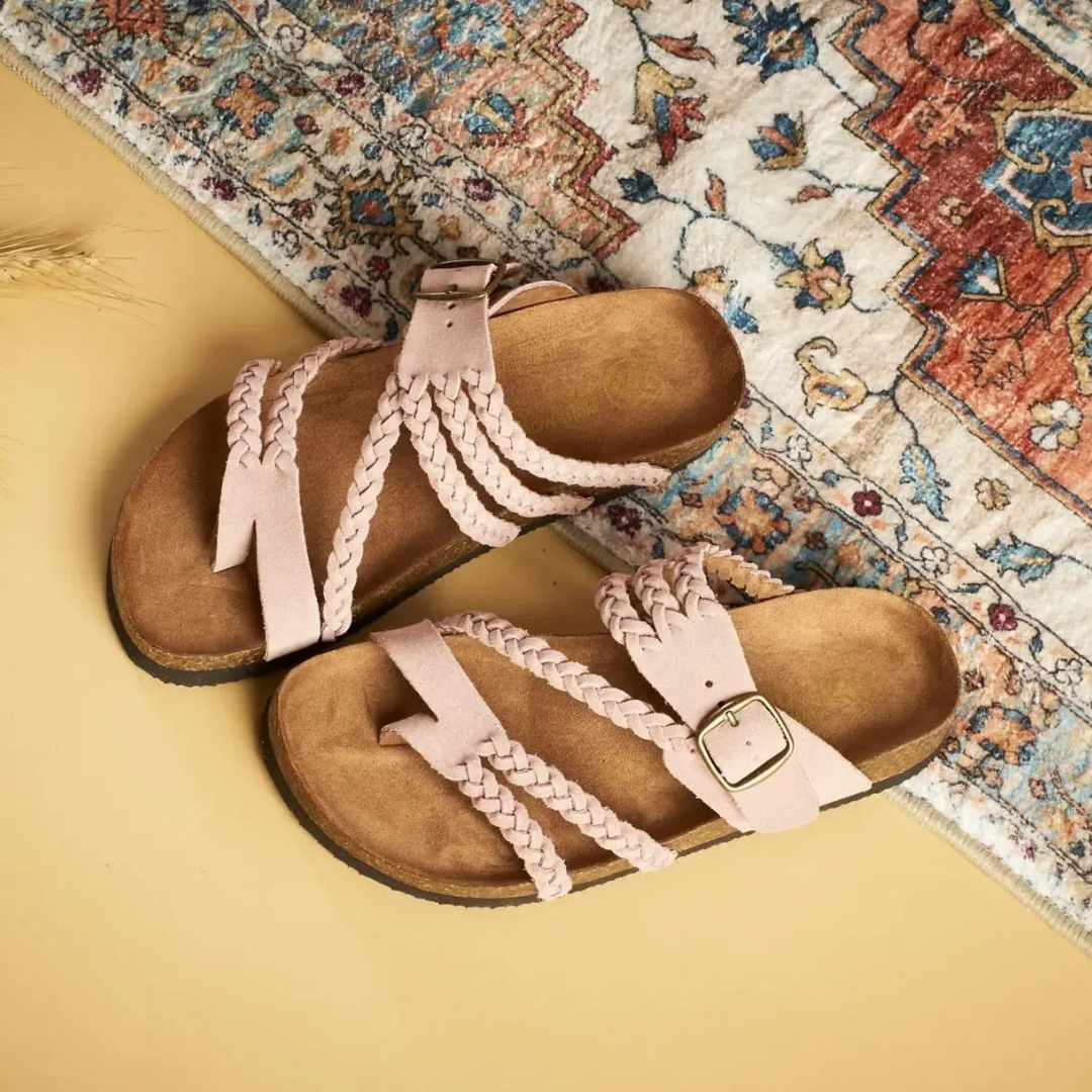 HAYLEIGH™ – Orthopaedic Braided Leather Sandal