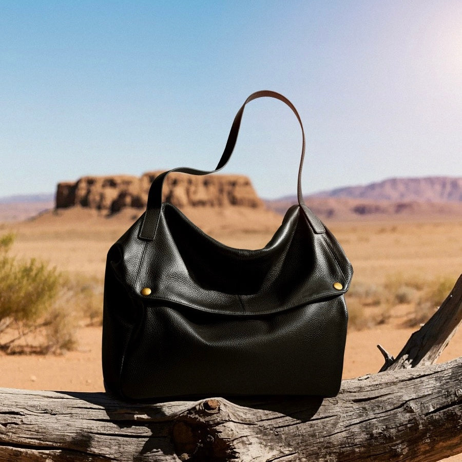 Retro Genuine Leather Soft Minimalist Tote Bag