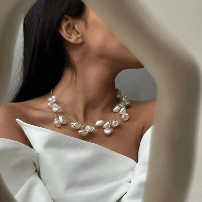 Luminous Pearl Necklace & Bracelet Set