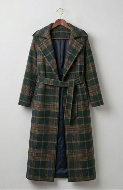 Ivy | Forest Green Check Longline Coat