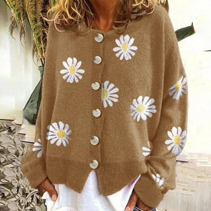 Angel - Cute Cardigan With Daisies