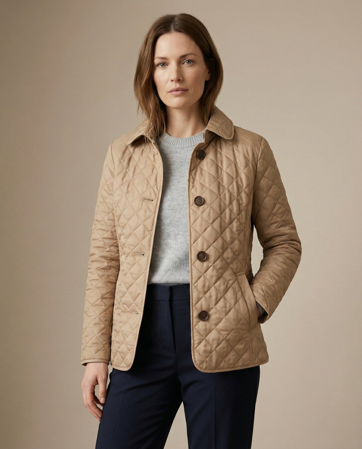 Quilted Button Up Jacket