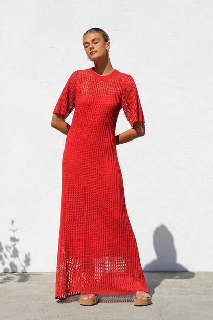 Airlie Crochet Maxi Dress - Natural