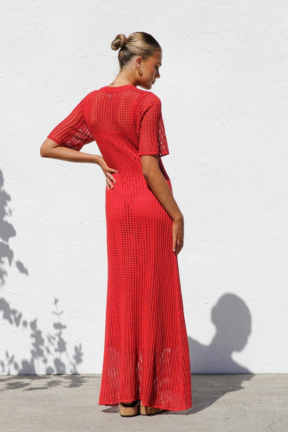 Airlie Crochet Maxi Dress - Natural