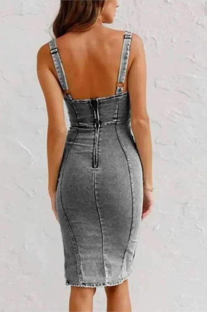 Grace | Aurora | Denim Dress with Adjustable Straps