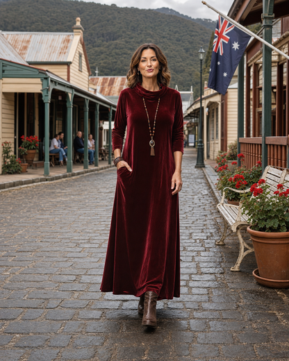 Leona™ | Soft Velvet Maxi Dress