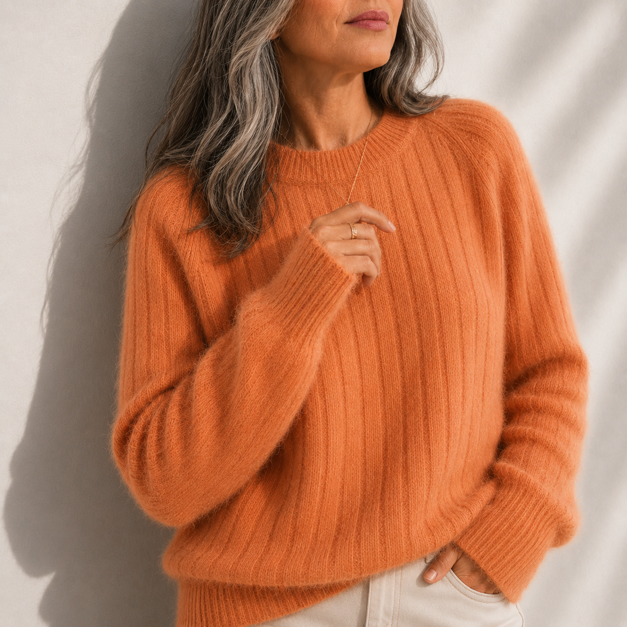 Ruby Solid Colour Fluffy Sweater