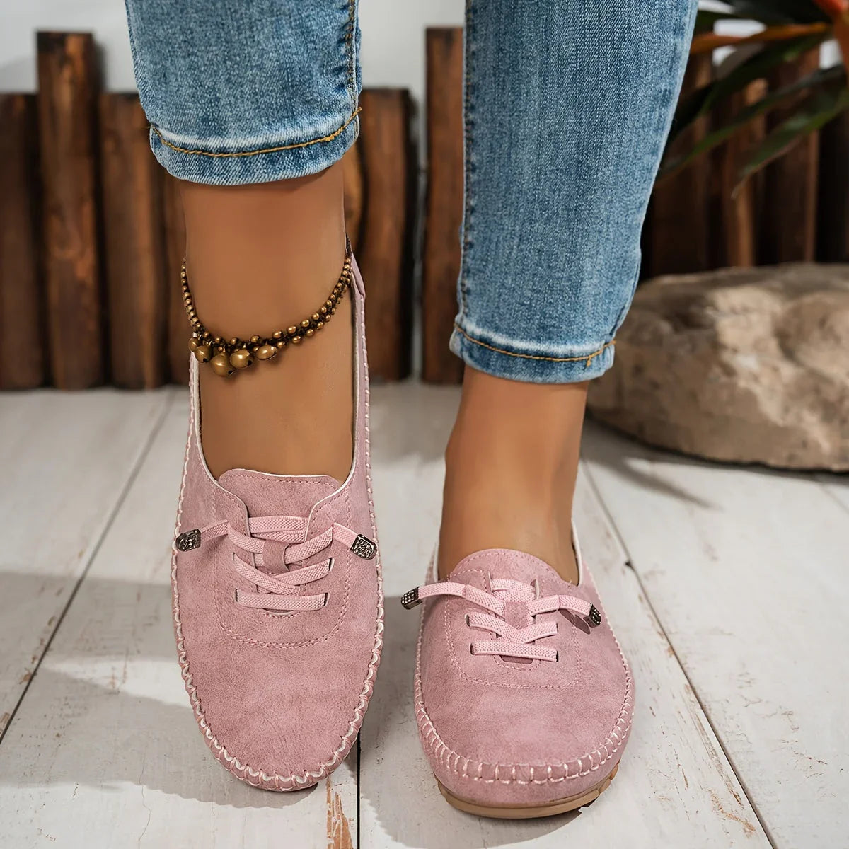 Sarah | Slip On Lace Up Loafers with Style
