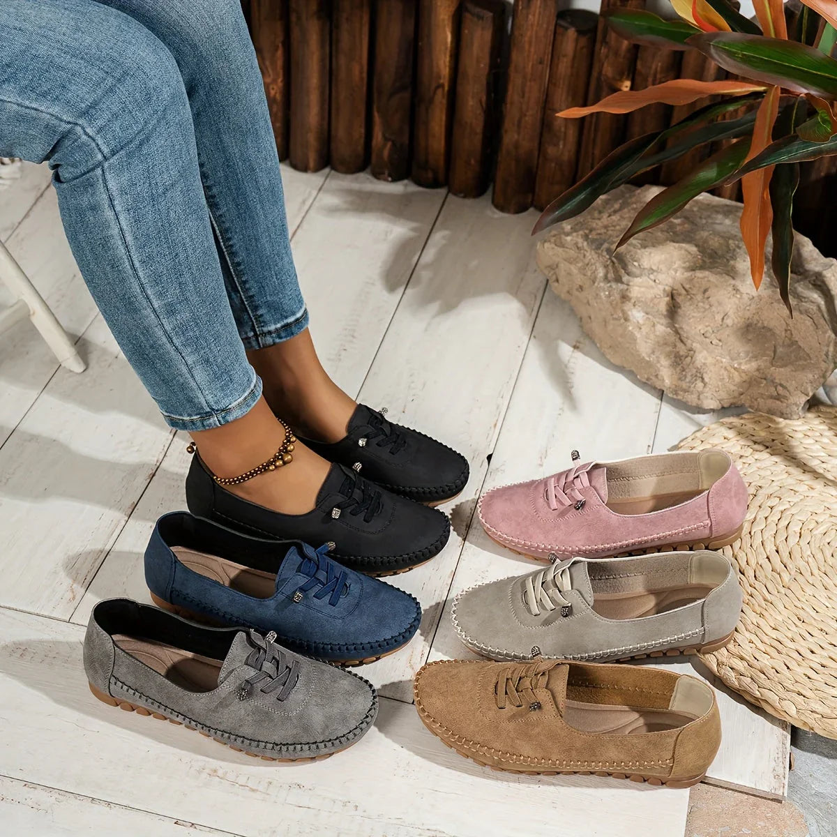 Sarah | Slip On Lace Up Loafers with Style