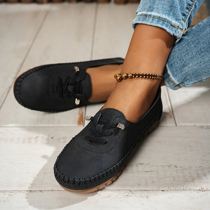 Sarah | Slip On Lace Up Loafers with Style